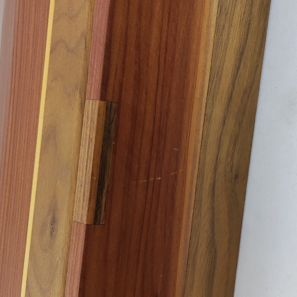 Vintage Contemporary Inlaid Bevelled Wooden Handmade Jewelry Box - Picture 16 of 17